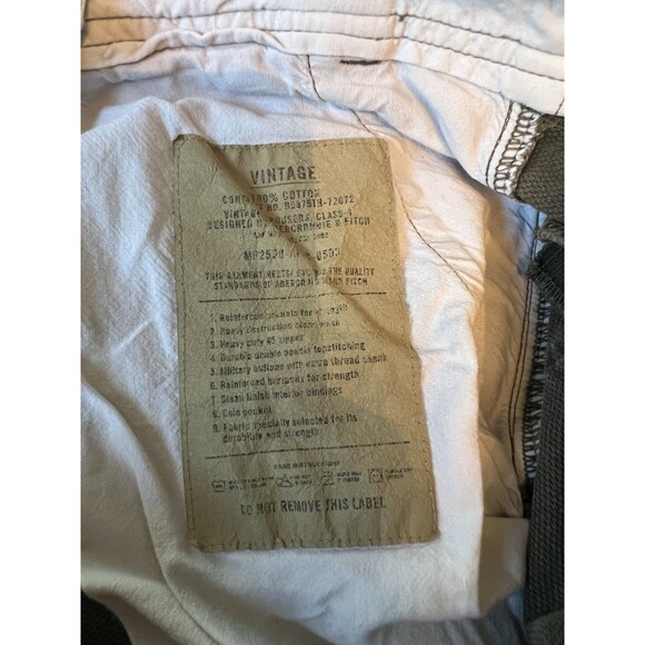 Abercrombie & Fitch Vtg Cargo Pants Mens 34R Corduroy Baggy Utility Pockets Y2K - Picture 8 of 9